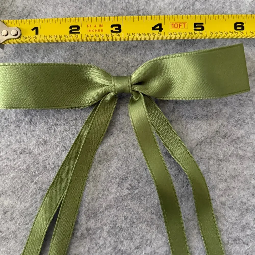 SHASHI REVOLVE NWOT The Girlie Bow Satin Pistachio Green Preppy Cottagecore